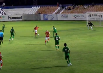 Álvaro Portero marca el 3-1 (Imagen Otero TV)
