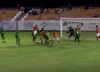 Gol de Dani Marín para el 2-1 (Imagen Otero TV)