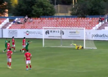 Gol del Villaverde para el 0-1 en el Val (Imagen Otero TV)