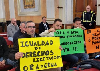 Empleados de la grúa municipal asistieron al último pleno municipal de Alcalá