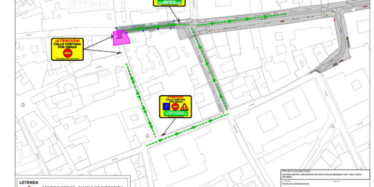 Corte de tráfico por obras en la intersección de la calle Avellaneda con la calle Escritorios