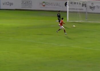 Gol de Nico Sánchez para el 2-0 final. Imagen RSD Alcalá TV-Otero TV