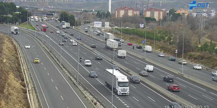 La autovía A-2 hoy viernes a su paso por Alcalá