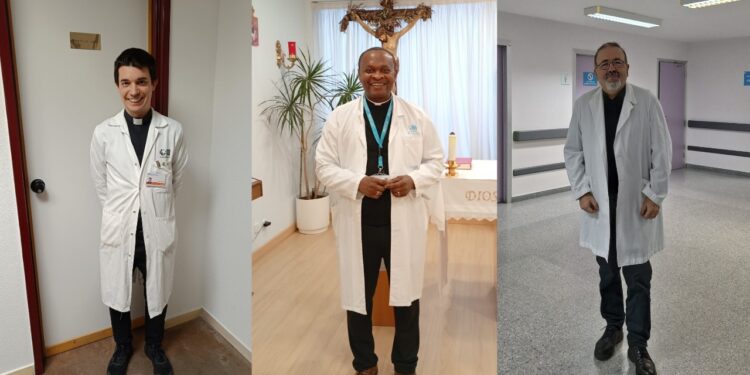 De izquierda a derecha, Pablo Fra, Antimo Nguema y José Manuel Fuertes