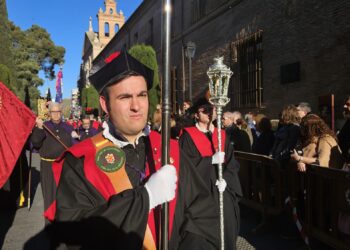Antonio Saldaña en la procesión del Cristo de los Doctrinos.