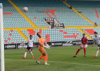 El 1-0 marcado por Vicandi para el Salamanca. Imagen Salamanca UDS